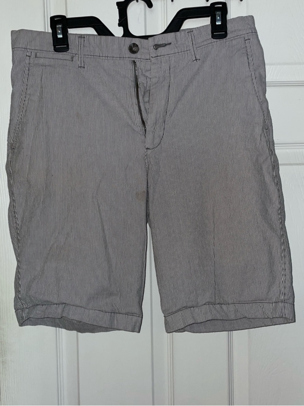 Goodfellow & Co Men's Black and White Pinstripe Flat Front Shorts